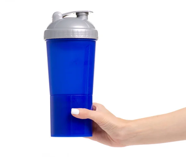 Sport shaker flaskan i hand — Stockfoto