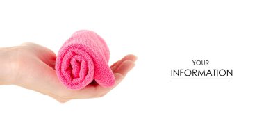 Pembe mikrofiber bez bez rulo el desen