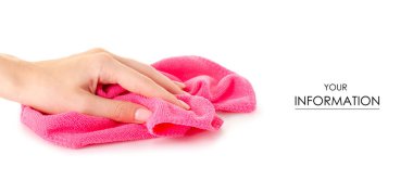 Pembe mikrofiber bez kumaş el desen