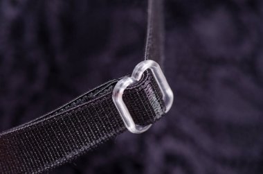 Siyah sutyen askıları kumaş malzeme makro