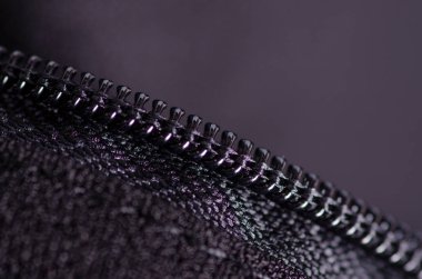 Siyah kumaş malzeme doku makro fermuar