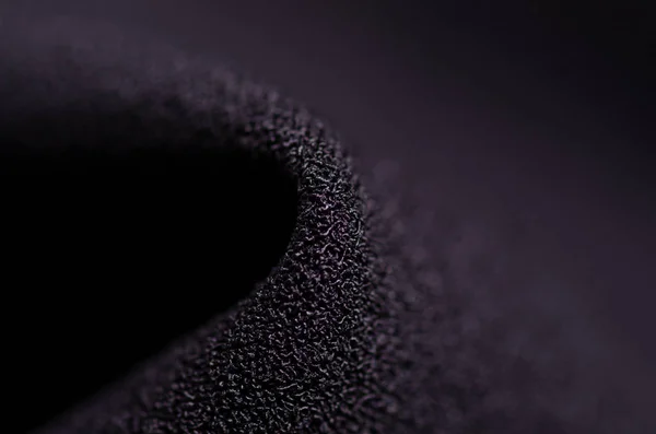 Zwarte stof materiële textuur macro — Stockfoto