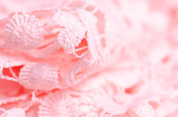 Material de tecido rosa rendas flor textura — Fotografia de Stock