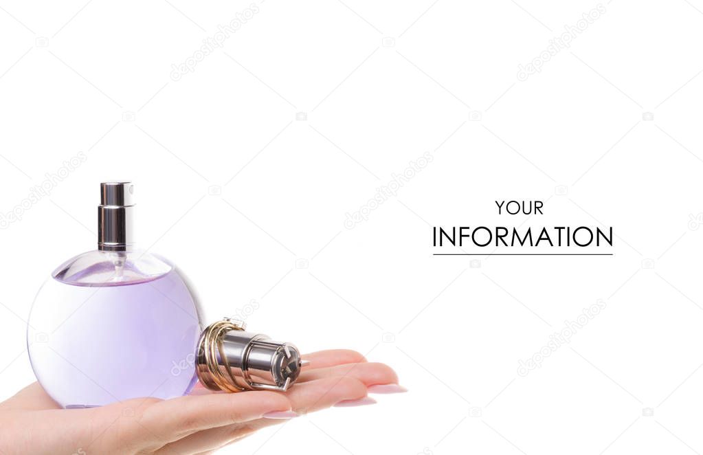 A bottle of female perfume in hand pattern