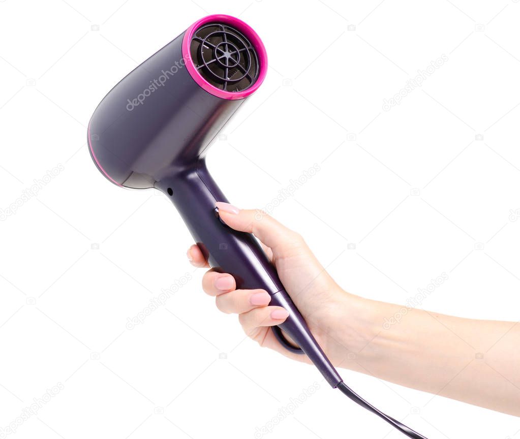 Hair dryer in hand