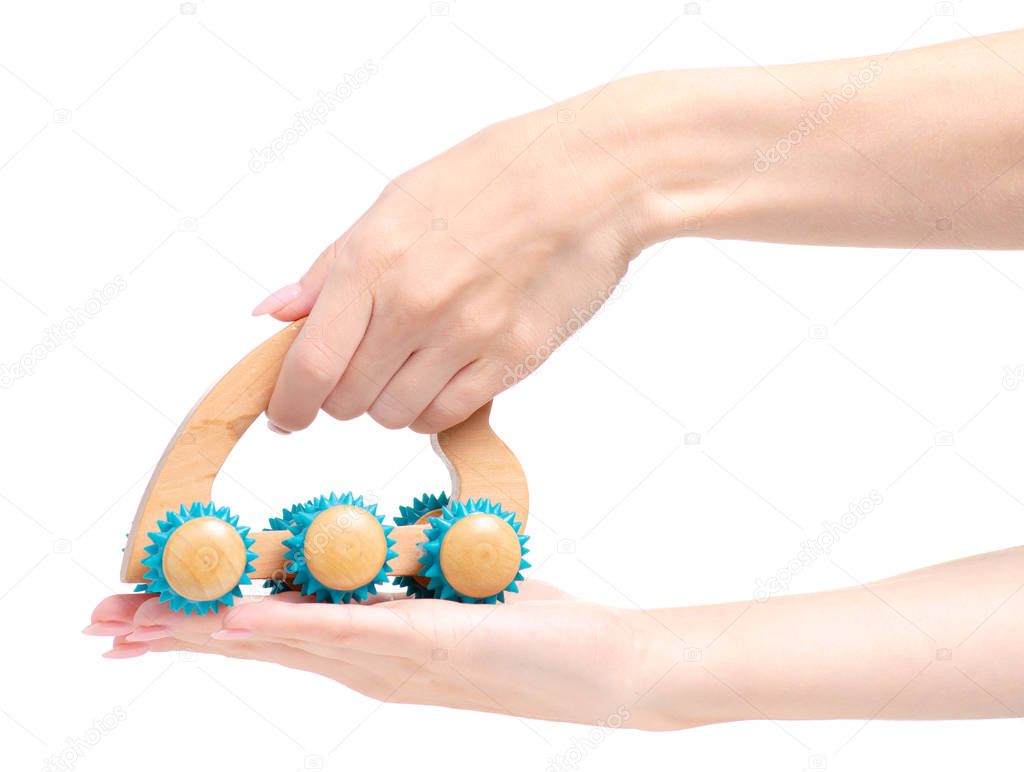 Hand-held massager in hand