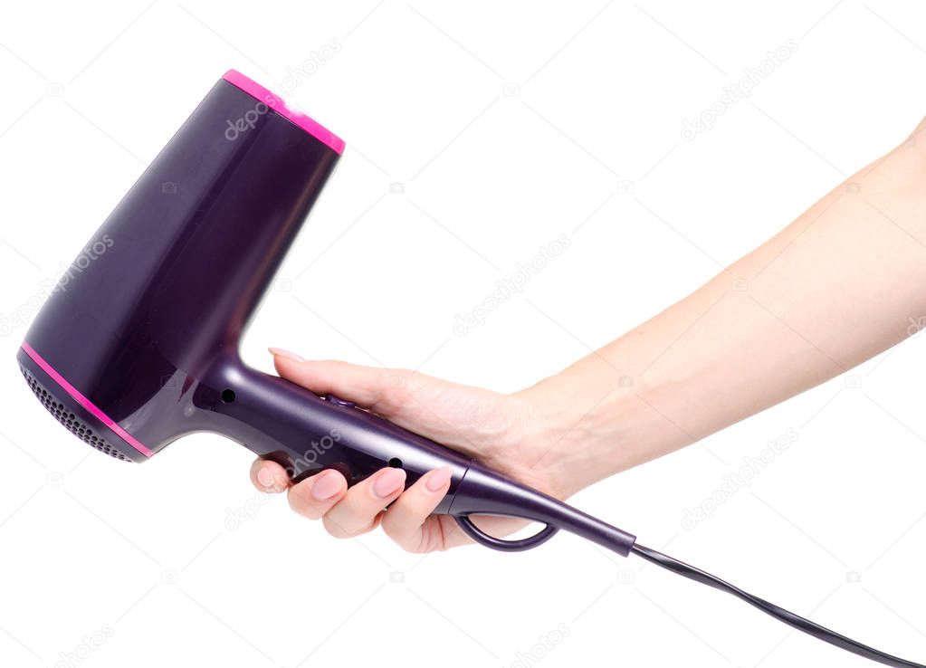 Hair dryer in hand