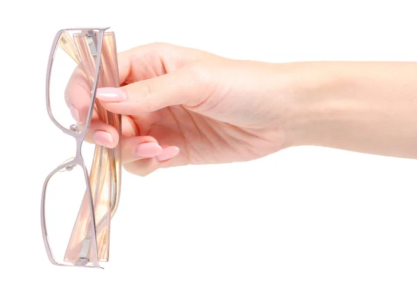 Glasses for vision in hand — Stock Photo, Image