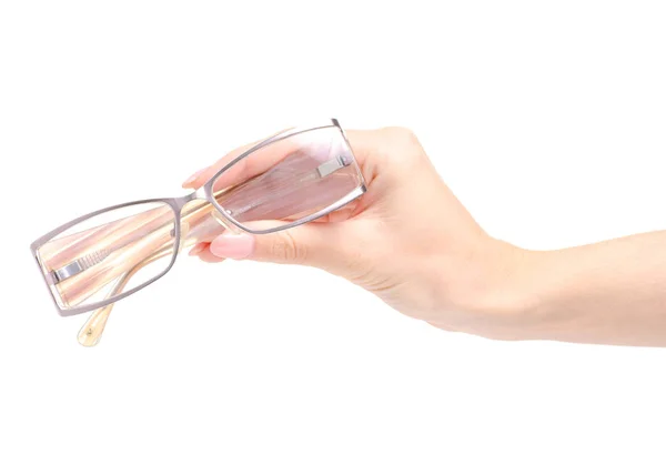 Glasses for vision in hand — Stock Photo, Image