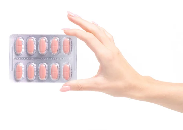Pille im Blister in der Hand Medizin — Stockfoto