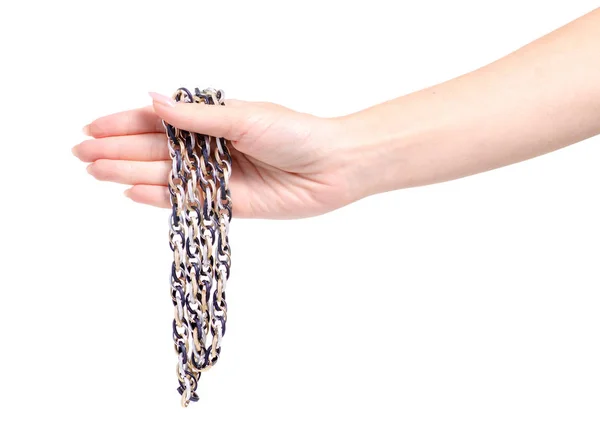 Šperky bižuterie řetěz v ruce — Stock fotografie