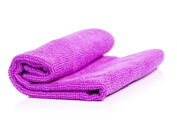 Textile Violet Microfibre Sur Fond Blanc Isolation — Photo