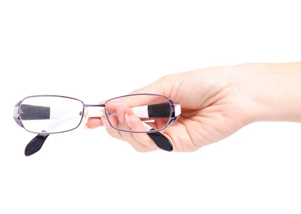 Glasses for vision in hand — Stock Photo, Image