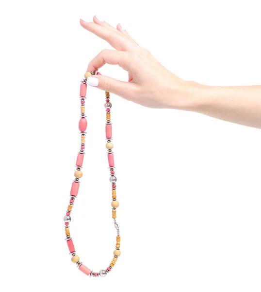 Beads stones accessory in hand — Stock Photo, Image