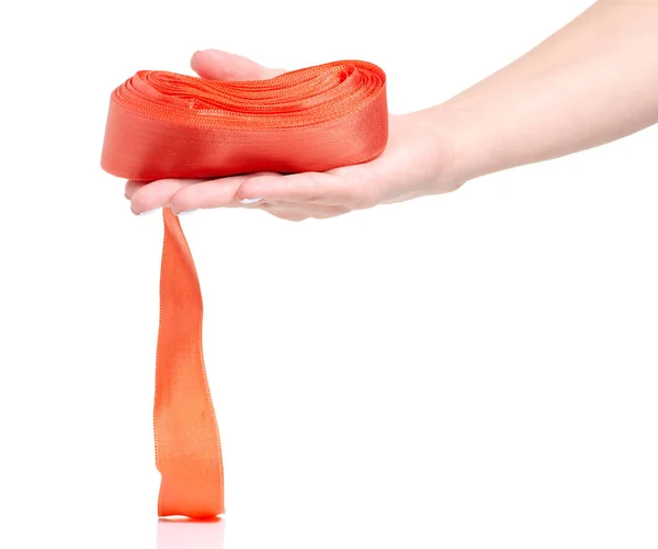 Oranžová Červená páska v ruce — Stock fotografie