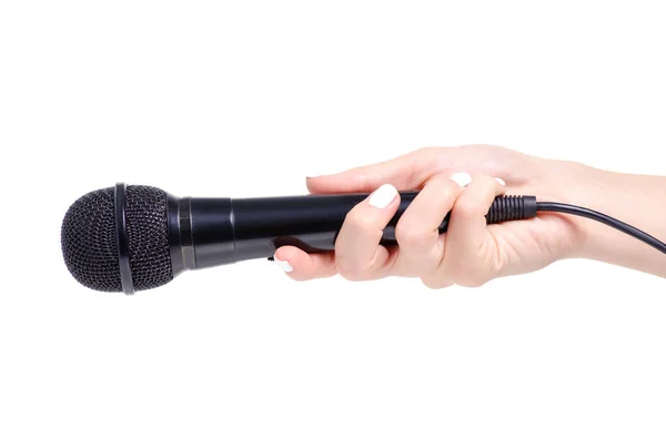 Micrófono en la mano — Foto de Stock