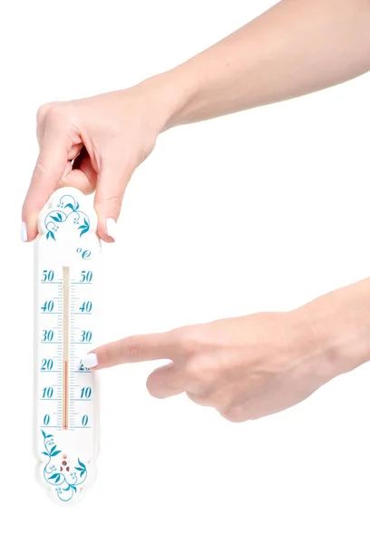 Thermometerraum in der Hand — Stockfoto