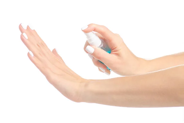 Antibacterial spray for hands antiseptic for hands Stock Photo