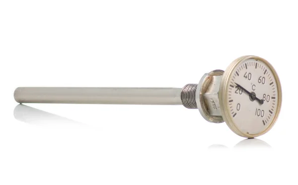 Металлический термометр — стоковое фото