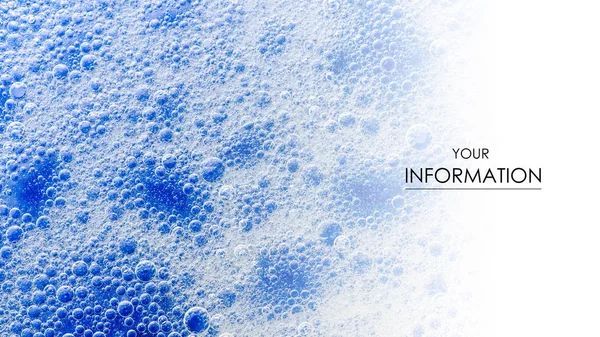 Wody detergentu pęcherzyki pianki niebieski makro płyn tekstury — Zdjęcie stockowe