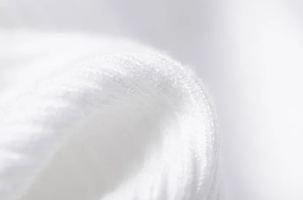 Suéter blanco tejido textil textura material macro — Foto de Stock