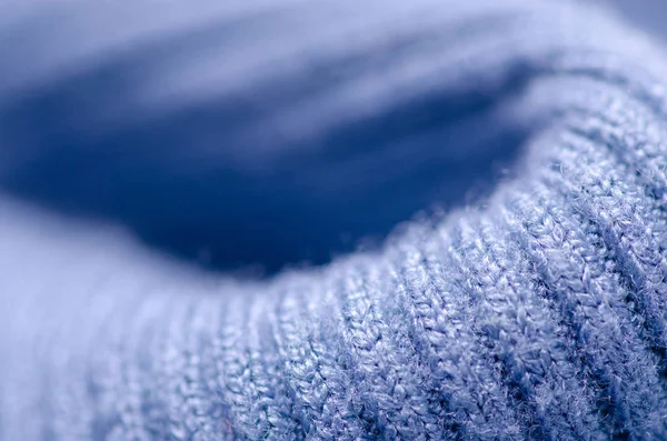 블루 스웨터 직물 섬유 소재 질감 매크로 — 스톡 사진