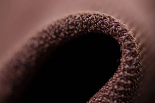 Kahverengi kumaş pamuklu kadife tekstil malzeme doku makro — Stok fotoğraf