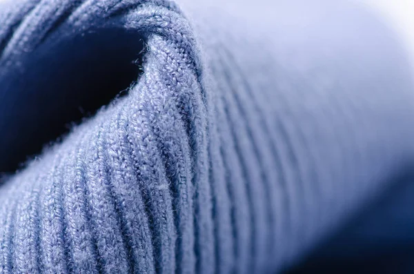 블루 스웨터 직물 섬유 소재 질감 매크로 — 스톡 사진
