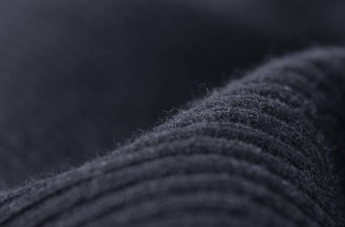 Siyah kazak kumaş tekstil malzeme doku makro