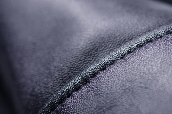 Siyah deri kumaş tekstil malzeme doku makro — Stok fotoğraf