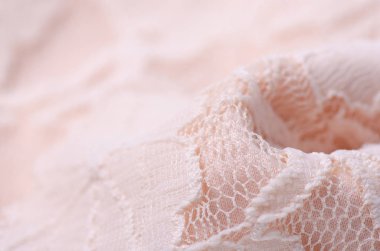 Şeftali pembe Kumaş Tekstil malzeme doku ajur örgü makro