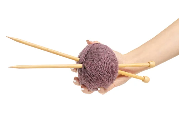 Aiguilles à tricoter à la main — Photo
