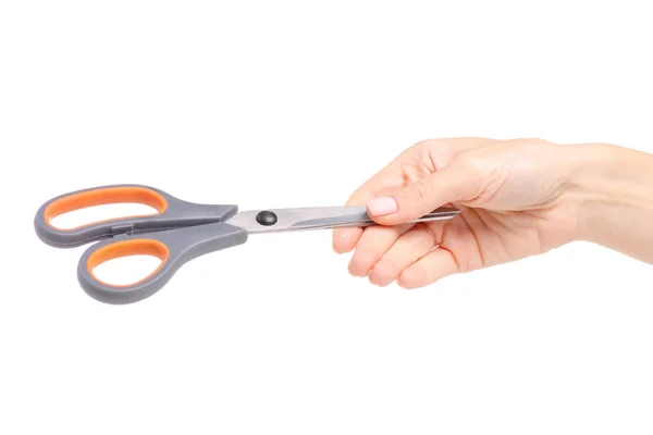 Scissors in hand — Stock Photo, Image