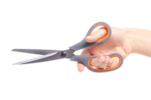 Scissors in hand — Stock Photo, Image