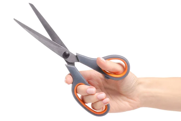 Scissors in hand — Stock Photo, Image