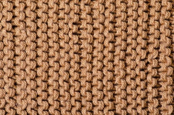 Textura de tela marrón de punto grande macro textil — Foto de Stock