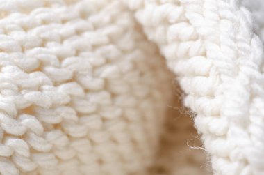 Büyük beyaz kumaş doku Tekstil makro örgü. 