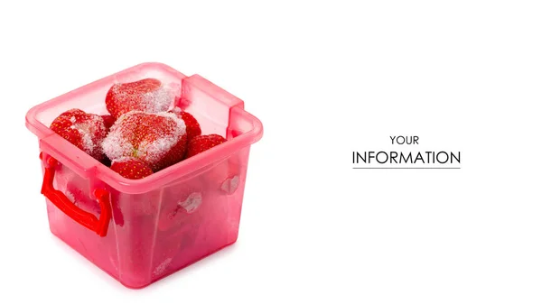 Frozen strawberries in a container pattern — Stock Photo, Image