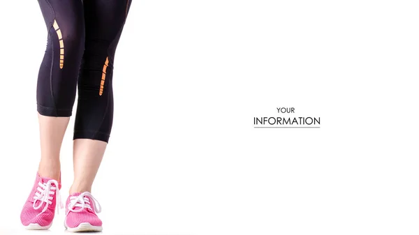 Női lábak sport leggings cipők sport gyakorlatok minta — Stock Fotó