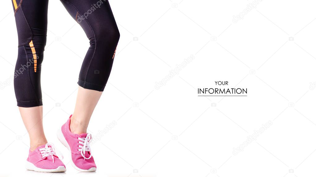 Female legs sports leggings sneakers sports exercises pattern