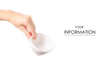 Beyaz kase boş el desen