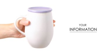 Beyaz Kupası kupa kapaklı el desen