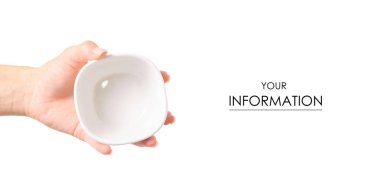 Beyaz kase boş el desen