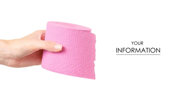 Papier toaletowy w ręku różowy wzór — Zdjęcie stockowe