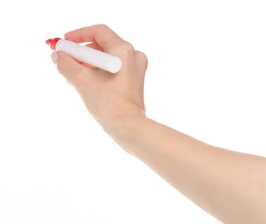 Elinde kırmızı işaret