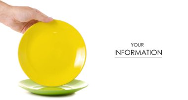 İki tabak bir el desen renkli