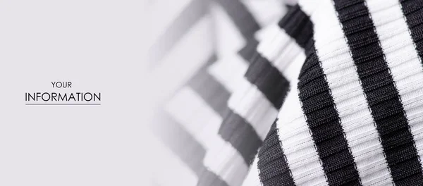Tessuto abbigliamento bianco e nero striscia modello — Foto Stock