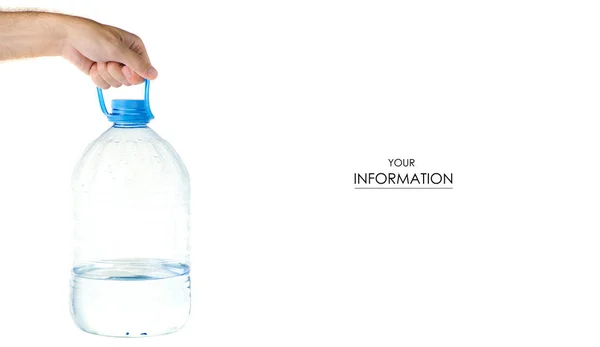 Botella de agua en un patrón de mano — Foto de Stock
