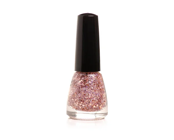 Smalto per unghie rosa glitter — Foto Stock