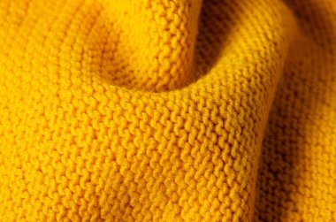 Sarı sıcak kumaş doku malzeme kazak